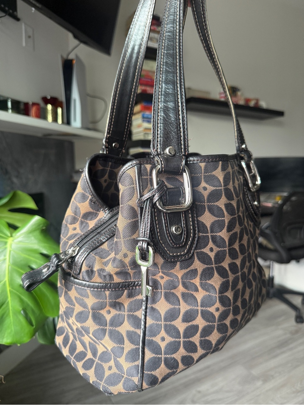 Brown Pattern Shoulder Bag
